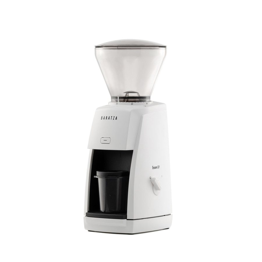 Baratza Encore ESP, a white electric burr grinder