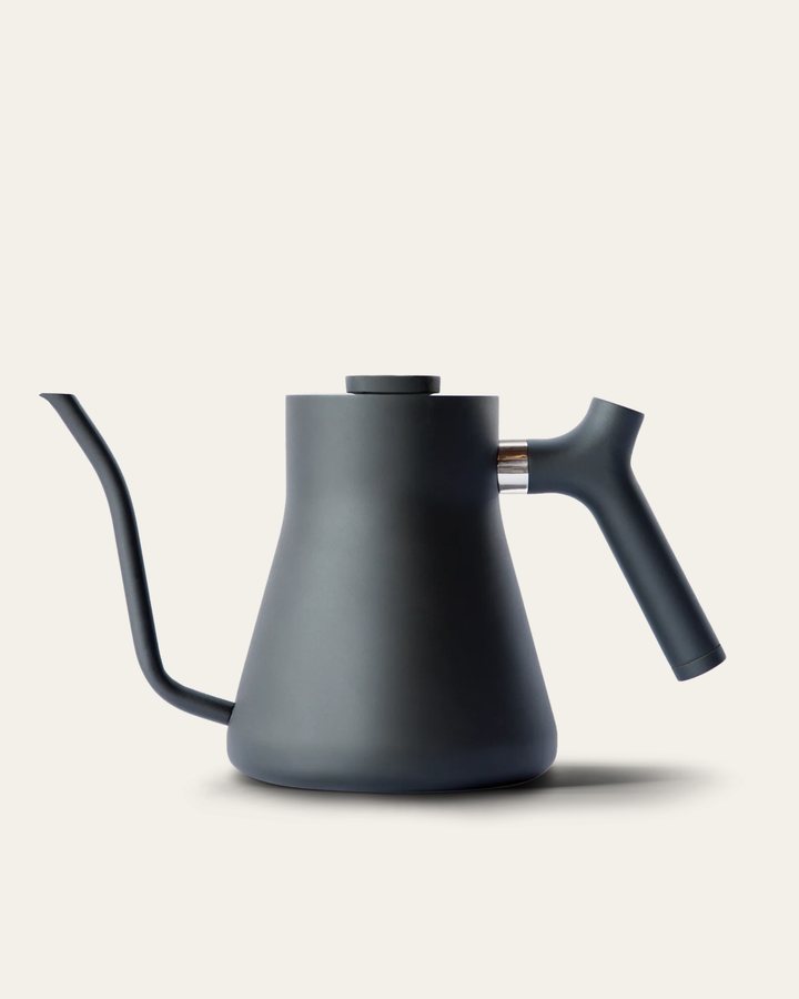 Fellow Stagg, a matte black gooseneck kettle
